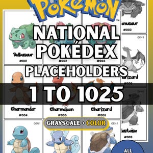 Nationaler Pokédex Platzhalterkarten 1-1025, Komplette Ringmappe (Digitaler Download)