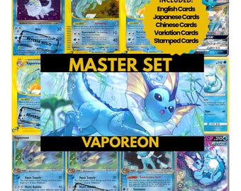 Vaporeon Master Set Binder Pages, Pokemon Placeholder Cards, Printable PDF  & Digital Download - Etsy Israel