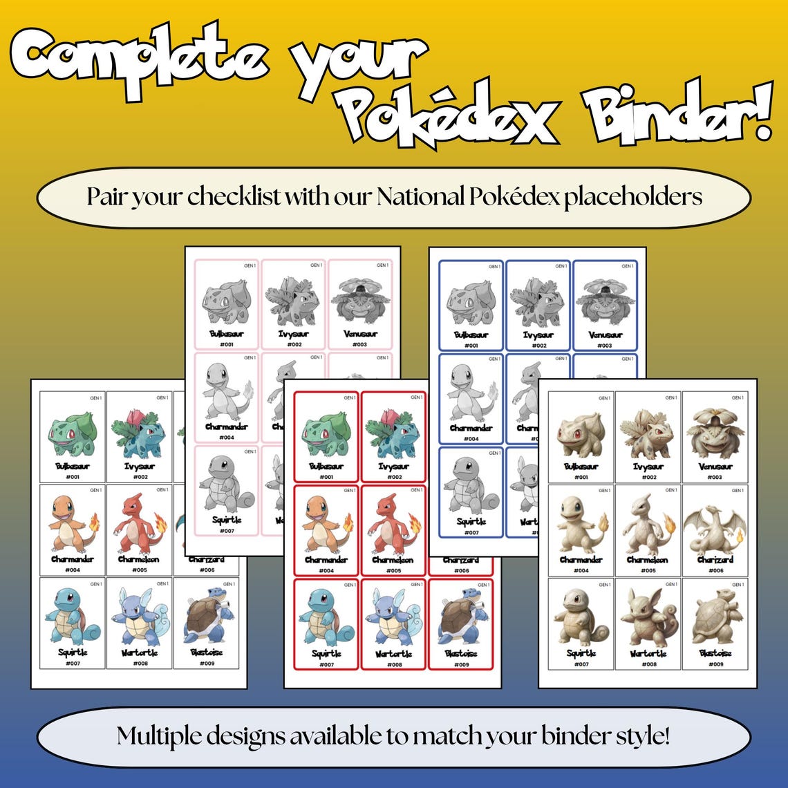 Pokedex Checklist.pdf National Pokédex Checklist 1-1025 (printable + Digital Download) - Etsy