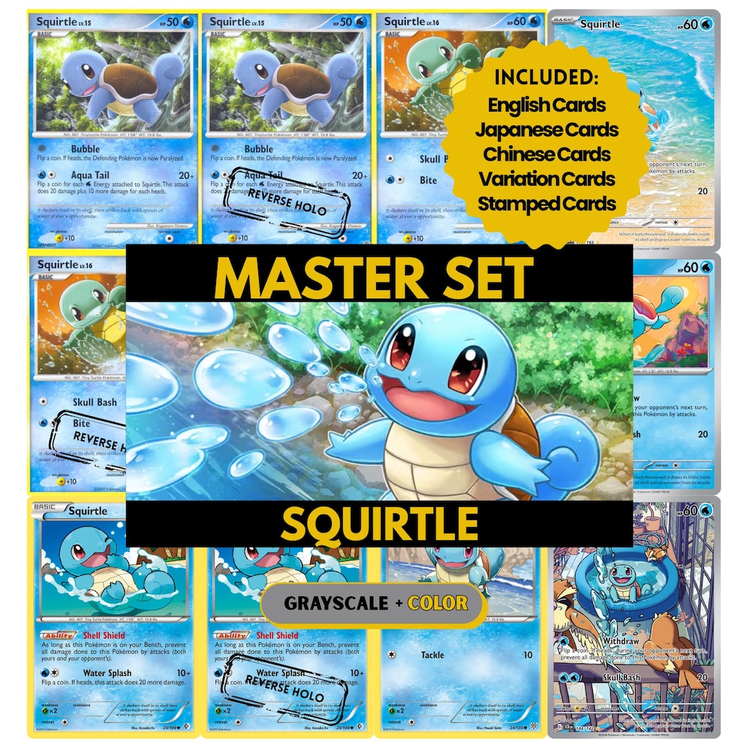 squirtle pokemon card binder Squirtle Pokemon TCG Ringless Custom Engraved Binder | Choose Standard or  Top Loader