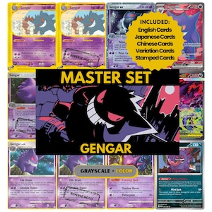 Gengar Master Set Binder Pages, Pokemon Placeholder Cards, Printable PDF & Digital Download