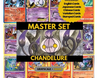 Chandelure Master Set Binder Seiten, Pokemon Platzhalter, Tcg Binder Einlagen, druckbare PDF (Digitaler Download)