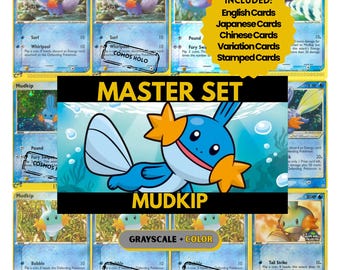 Mudkip Master Set Binder Pages, Pokemon Placeholder Cards, Printable PDF & Digital Download