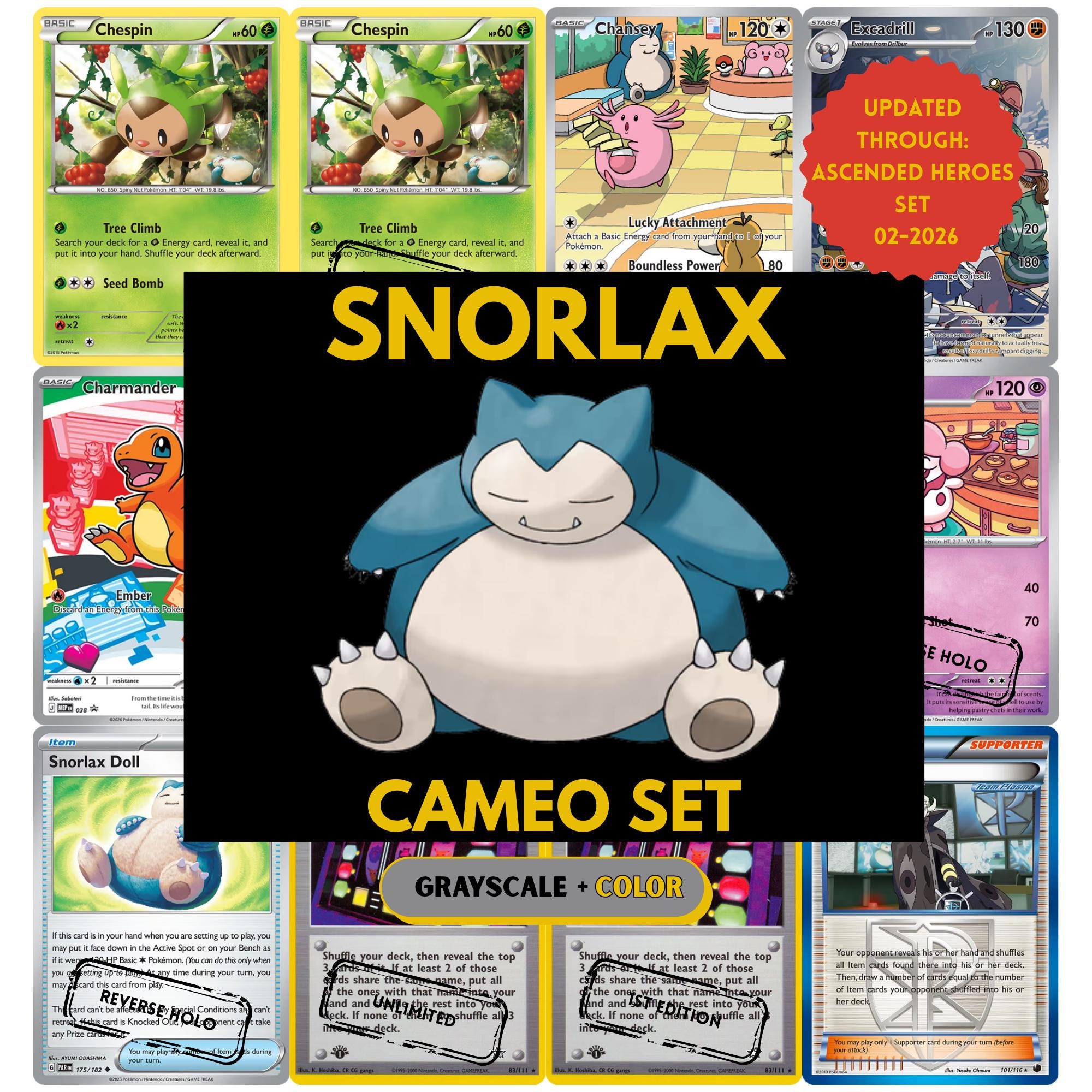Snorlax Binder Cameo Cards, Pokedex Placeholders, Download +