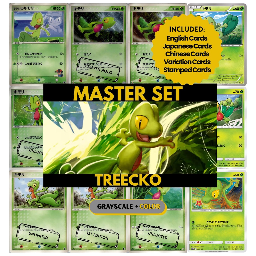 Treecko Master Set Binder Pages, Pokémon Placeholder Cards, Printable ...