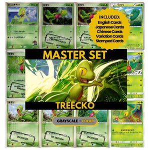 Treecko Master Set Binder Pages, Pokémon Placeholder Cards, Printable PDF & Digital Download