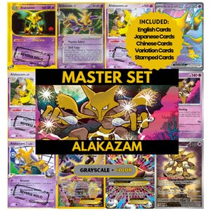 Alakazam Master Set Pärmsidor, Pokémon Platshållarkort, Utskrivbar PDF och Digital Nedladdning