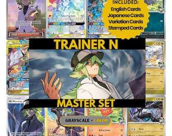 Trainer N Master Set Binder Pages, Pokemon Placeholders, TCG Binder Inserts, Printable PDF (Digital Download)