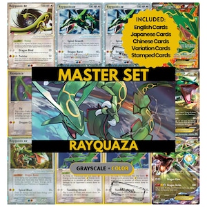 Rayquaza Master Set Binder Seiten, Pokémon Platzhalter, Tcg Binder Einlagen, druckbare PDF (Digitaler Download)