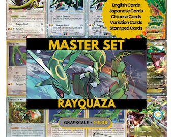 Rayquaza Master Set Binder Pages, Pokémon Placeholders, TCG Binder Inserts, Printable PDF (Digital Download)