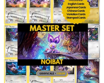 Noibat Master Set Binder Pages, Pokemon Placeholder Cards, Printable PDF & Digital Download