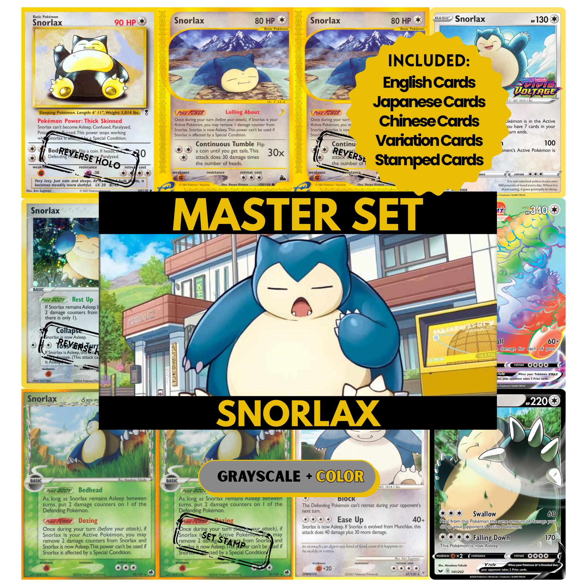 Snorlax Master Set Binder Pages, Pokemon Placeholder Cards