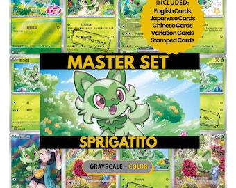 Sprigatito Master Set Binder Pages, Pokemon Placeholder Cards, Printable PDF & Digital Download