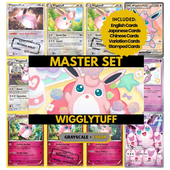 wigglytuff pokemon card X & Y Promo Single Cosmos Holo #79 Wigglytuff Pokemon Phantasmal Flames Illustration Rare #105 PSA 10 Wigglytuff Master Set Binder Pages,