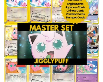 Páginas de carpeta de la colección maestra de Jigglypuff, marcadores de posición de Pokémon, tarjetas de marcador de posición de JCC, PDF imprimible (descarga digital)