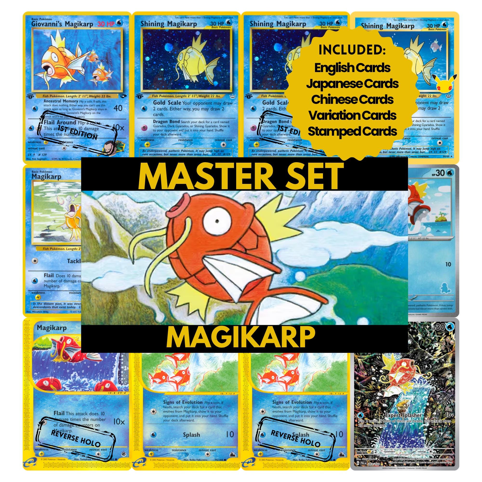 magikarp pokemon card full art Magikarp Pokemon Paldean Fates Illustration Rare #203 PSA 9 #3 main image 1