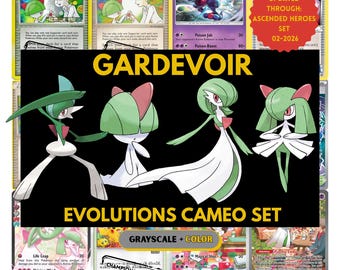 Gardevoir Evolutions Cameo Sammelkarten, Ralts Kirlia Gallade Platzhalter, Download + druckbares PDF