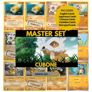 Cubone Master Set Binder Pages, Pokemon Placeholder Cards, Printable PDF & Digital Download