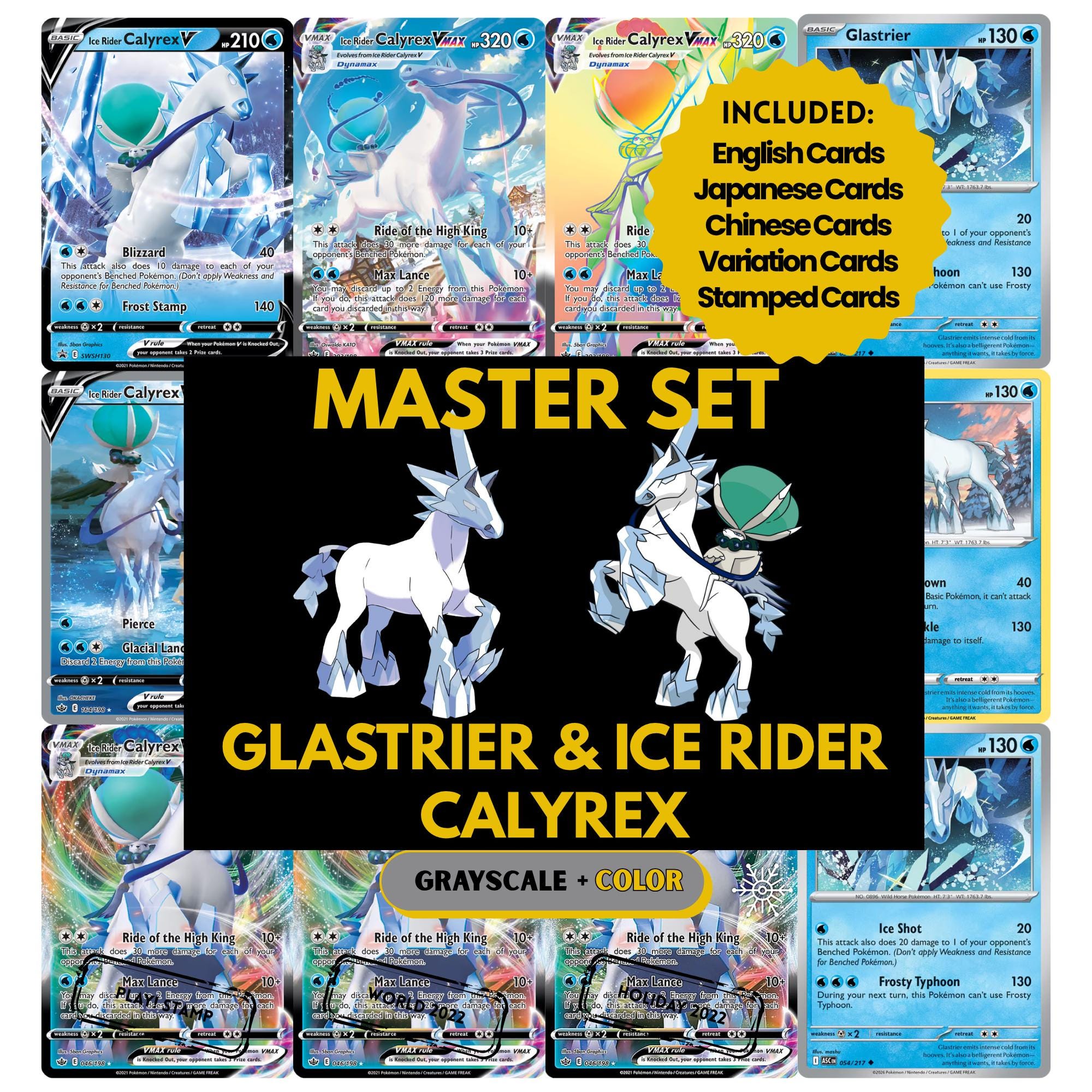 glastrier pokemon card (051/196) (Holiday Calendar) [Sword & Shield: Lost Origin] (Dont apply Weakness and Resistance for Benched Pokemon.) Water Glastrier and Ice Rider Calyrex