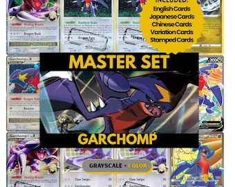 Garchomp Master Set Pärmsidor, Pokémon Platshållarkort, Utskrivbar PDF och Digital Nedladdning