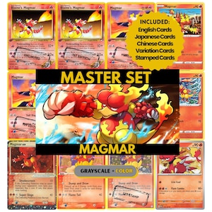 Magmar Master Set Binder Pages, Pokemon Placeholder Cards, Printable PDF & Digital Download