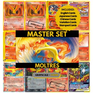 Pagine per raccoglitore del set principale di Moltres, carte segnaposto Pokémon, PDF stampabile e download digitale