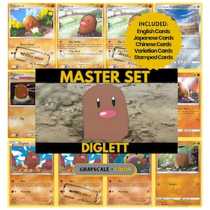 Páginas de carpeta Diglett Master Set, tarjetas de Pokémon, PDF imprimible y descarga digital