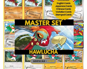 Hawlucha Master Set Binder Pages, Pokemon Placeholder Cards, Printable PDF