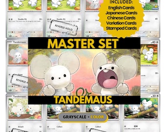Tandemaus Master Set Pärmsidor, Pokémon Platshållarkort, Utskrivbar PDF och Digital Nedladdning