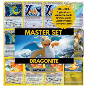 Dragonite-masterset bindpagina's, tijdelijke kaarten voor Pokemon, afdrukbare pdf en digitale download