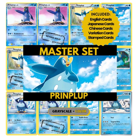 prinplup pokemon card LV.20 (58/130) (Empotech World Championships 2008 Type Prinplup Master Set Binder Pages,