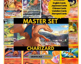 Charizard Master Set Binder Pages, Pokemon Placeholder Cards, Printable PDF & Digital Download
