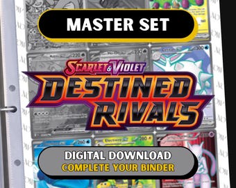 Pokémon Destined Rivals Pärmplatshållare | Master Set Utskrivbara Sidor PDF + Checklista Platshållare | Scarlet & Violet