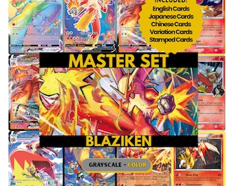 Blaziken Master Set Binder Pages, Pokémon Placeholders, TCG Binder Inserts, Printable PDF (Digital Download)