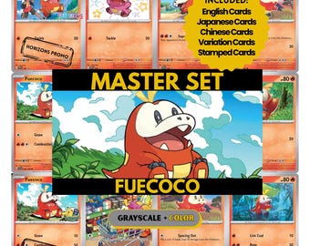 Fuecoco Master Set Binder Pages, Pokémon Placeholders, TCG Binder Inserts, Printable PDF (Digital Download)