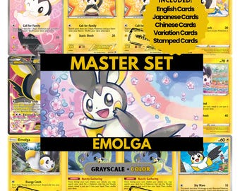 Emolga Master Set Binder Pages, Pokemon Placeholder Cards, Printable PDF & Digital Download