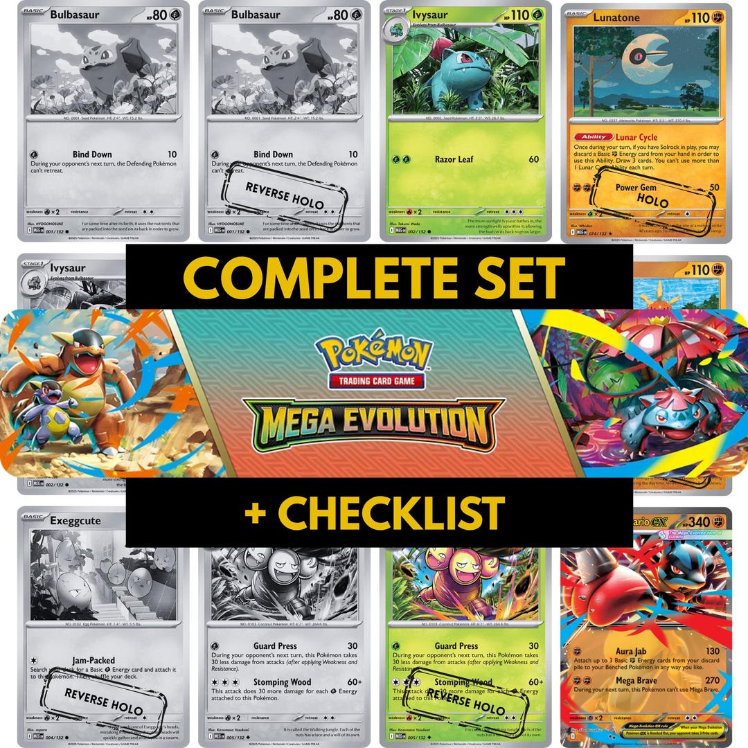 Pokémon TCG Mega Evolution Master Set Checklist (digital Download) - Etsy