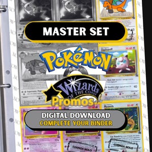 Black Star Promos Master Set Placeholders, WOTC, Pokemon Binder Pages, Printable and Digital Download