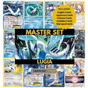 Pages de classeur Lugia Master Set, cartes de remplacement Pokémon, PDF imprimable et téléchargement numérique