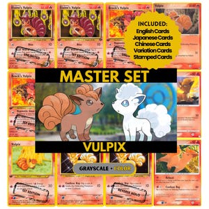Vulpix-masterset bindpagina's, tijdelijke Pokemon-kaarten, afdrukbare pdf en digitale download