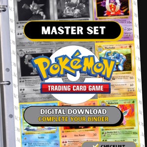 Pokemon Base Set Printable Placeholders Master Set Binder Pages + Checklist (Digital Download)