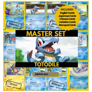 Totodile Master Set Binder Pages, Pokemon Placeholder Cards, Printable PDF & Digital Download