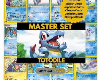 Totodile Master Set Binder Pages, Pokemon Placeholder Cards, Printable PDF & Digital Download