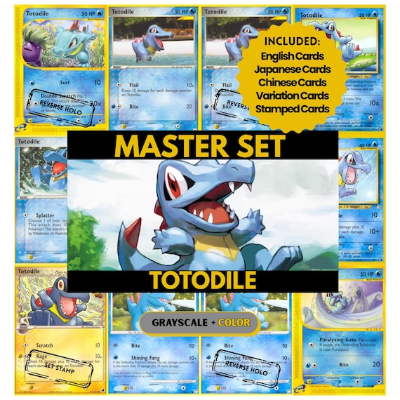 totodile pokemon card Totodile Master Set Binder Pages, Pokemon Placeholder Cards, Printable PDF  & Digital Download