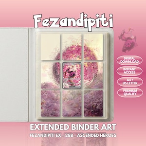 Fezandipiti 288 Exhibidor de carpetas de Pokémon con arte extendido (Descarga digital + Imprimible)