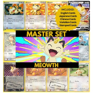 Meowth Master Set Binder Pages, Pokemon Placeholder Cards, Printable PDF & Digital Download
