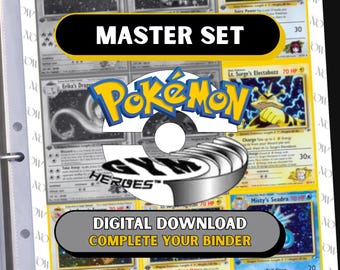 Gym Heroes Master Set Invulpagina's, printbare complete mappagina's + checklist (digitale download)