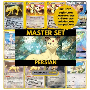 Persian Master Set Binder Pages, Pokemon Placeholder Cards, Printable PDF & Digital Download