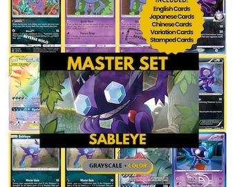 Zobelauge Master Set Sammelseiten, Pokemon Platzhalterkarten, druckbare PDF & digitaler Download