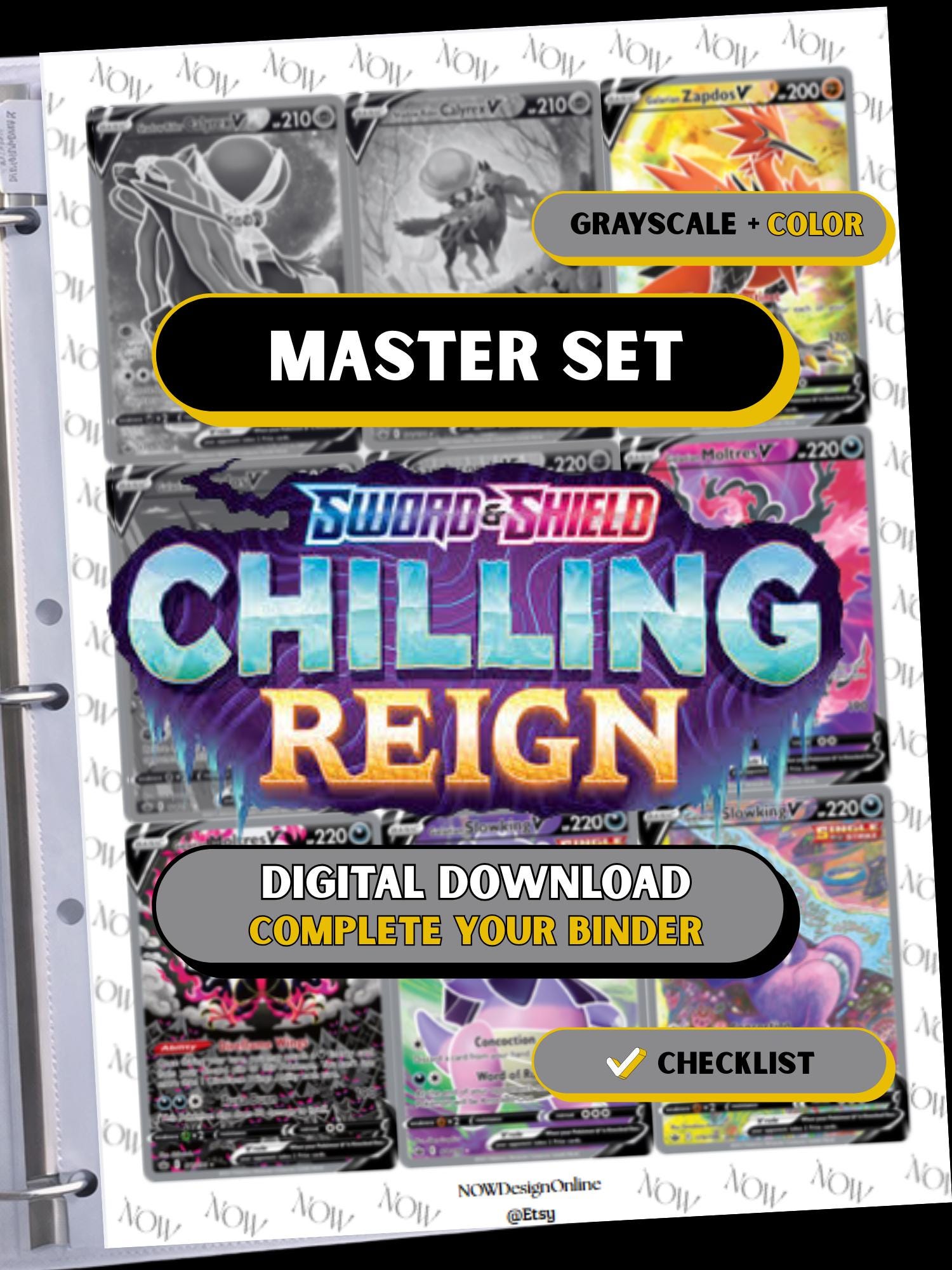 Kマスター　17冊セット Pokemon Chilling Reign Binder Placeholders | Master Set Printable